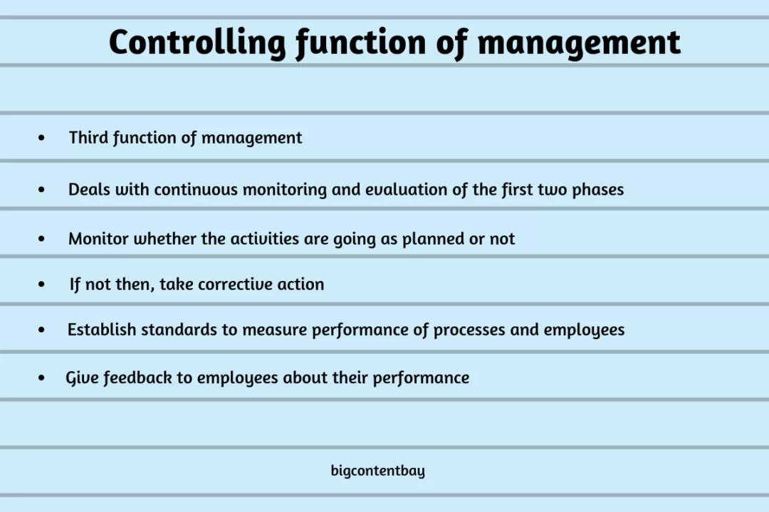 Controlling function of management - 4 functions of management