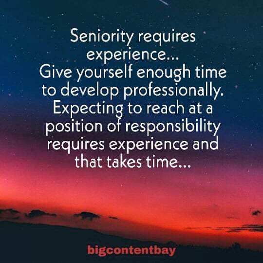 Seniority Requires Experience